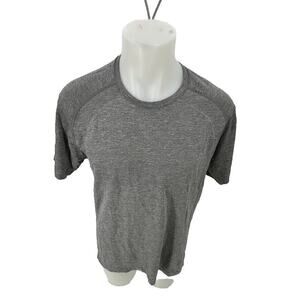 Lululemon Men Large Grey Short Sleeve Seamless Stretch Tee T-shirt 48-12
